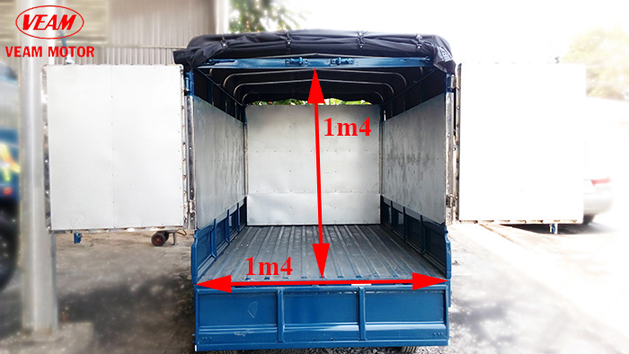 Kích thướt thùng xe 850kg Veam Star dễ dàng lưu thông vào các đường, hẻm nhỏ-ototaisg.com